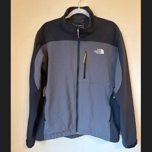 The North Face Gray & Black Apex Softshell Full-Zip Jacket Men's Size L